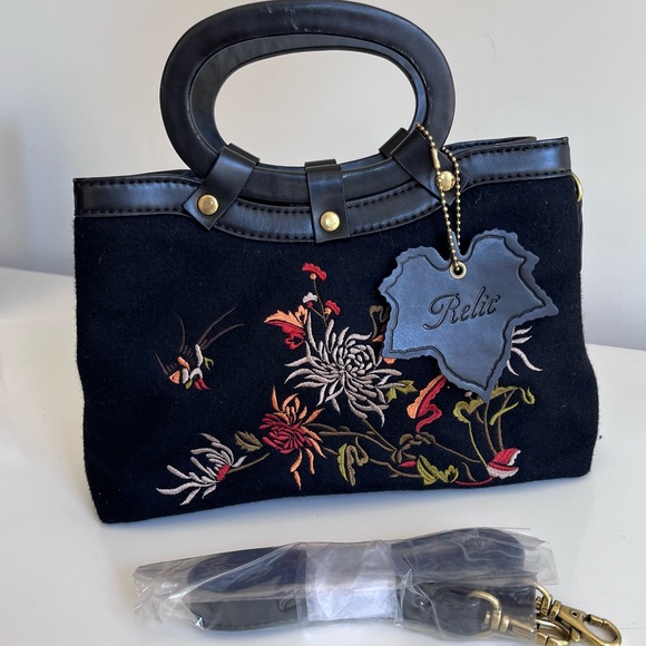 Relic Handbags - NWOT Relic Black Embroidered Crossbody Bag